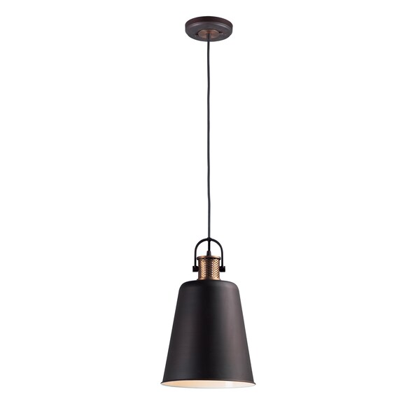 Maxim Lighting Sedona 1-Lght 9.75" Wide Oil Rubbed Brnz / Antique Brass Pendant Lght 10085OIAB - main